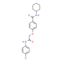 ChemSpider 2D Image | 4-{2-[(4-Chlorophenyl)amino]-2-oxoethoxy}-N-cyclohexylbenzamide | C21H23ClN2O3