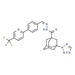 ChemSpider 2D Image | 3-(2H-Tetrazol-2-yl)-N'-[(Z)-{4-[5-(trifluoromethyl)-2-pyridinyl]phenyl}methylene]-1-adamantanecarbohydrazide | C25H24F3N7O