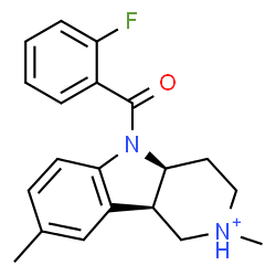 ChemSpider 2D Image | (4aS,9bR)-5-(2-Fluorobenzoyl)-2,8-dimethyl-2,3,4,4a,5,9b-hexahydro-1H-pyrido[4,3-b]indol-2-ium | C20H22FN2O