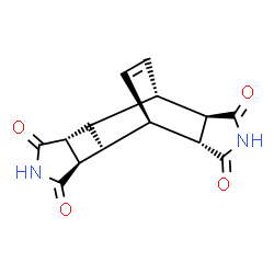 ChemSpider 2D Image | (1R,2S,3R,7R,9S,10R,14R)-5,12-Diazapentacyclo[7.5.2.0~2,8~.0~3,7~.0~10,14~]hexadec-15-ene-4,6,11,13-tetrone | C14H12N2O4