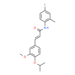 ChemSpider 2D Image | (2E)-N-(4-Iodo-2-methylphenyl)-3-(4-isopropoxy-3-methoxyphenyl)acrylamide | C20H22INO3