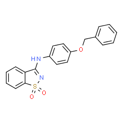 ChemSpider 2D Image | N-[4-(Benzyloxy)phenyl]-1,2-benzothiazol-3-amine 1,1-dioxide | C20H16N2O3S
