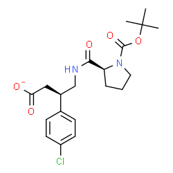 ChemSpider 2D Image | (3R)-3-(4-Chlorophenyl)-4-[(1-{[(2-methyl-2-propanyl)oxy]carbonyl}-L-prolyl)amino]butanoate | C20H26ClN2O5