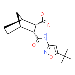 ChemSpider 2D Image | (1S,2S,3R,4S)-3-{[5-(2-Methyl-2-propanyl)-1,2-oxazol-3-yl]carbamoyl}bicyclo[2.2.1]heptane-2-carboxylate | C16H21N2O4