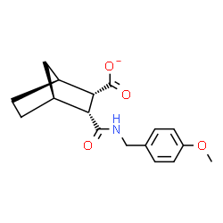 ChemSpider 2D Image | (1S,2S,3R,4S)-3-[(4-Methoxybenzyl)carbamoyl]bicyclo[2.2.1]heptane-2-carboxylate | C17H20NO4