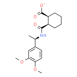 ChemSpider 2D Image | (1S,2R)-2-{[(1R)-1-(3,4-Dimethoxyphenyl)ethyl]carbamoyl}cyclohexanecarboxylate | C18H24NO5