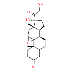 ChemSpider 2D Image | (8alpha,11alpha)-17,21-Dihydroxy-9,11-epoxypregna-1,4-diene-3,20-dione | C21H26O5