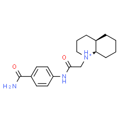 ChemSpider 2D Image | (4aR,8aS)-1-{2-[(4-Carbamoylphenyl)amino]-2-oxoethyl}decahydroquinolinium | C18H26N3O2