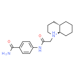 ChemSpider 2D Image | (4aS,8aS)-1-{2-[(4-Carbamoylphenyl)amino]-2-oxoethyl}decahydroquinolinium | C18H26N3O2