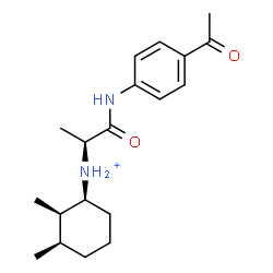 ChemSpider 2D Image | (1S,2R,3R)-N-{(2S)-1-[(4-Acetylphenyl)amino]-1-oxo-2-propanyl}-2,3-dimethylcyclohexanaminium | C19H29N2O2