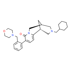 ChemSpider 2D Image | (1R,9S)-11-(Cyclohexylmethyl)-5-[2-(4-morpholinylmethyl)phenyl]-7,11-diazatricyclo[7.3.1.0~2,7~]trideca-2,4-dien-6-one | C29H39N3O2