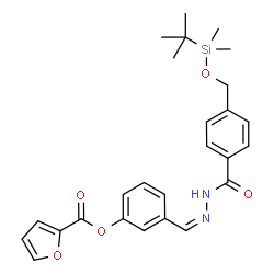 ChemSpider 2D Image | 3-[(Z)-{[4-({[Dimethyl(2-methyl-2-propanyl)silyl]oxy}methyl)benzoyl]hydrazono}methyl]phenyl 2-furoate | C26H30N2O5Si