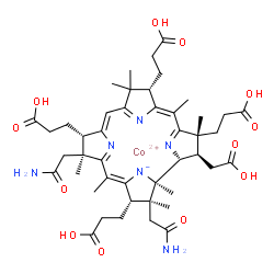ChemSpider 2D Image | cobaltous;3-[(1R,2S,3S,4Z,7S,8S,9Z,13S,14Z,17R,18R,19R)-2,7-bis(2-amino-2-oxo-ethyl)-3,13,17-tris(2-carboxyethyl)-18-(carboxymethyl)-1,2,5,7,12,12,15,17-octamethyl-8,13,18,19-tetrahydro-3H-corrin-21-id-8-yl]propanoic acid | C45H61CoN6O12