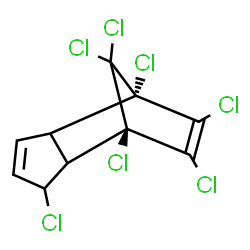 ChemSpider 2D Image | (1S,7R)-1,5,7,8,9,10,10-Heptachlorotricyclo[5.2.1.0~2,6~]deca-3,8-diene | C10H5Cl7
