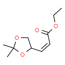 ChemSpider 2D Image | Ethyl (2Z)-3-(2,2-dimethyl-1,3-dioxolan-4-yl)acrylate | C10H16O4