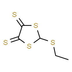 ChemSpider 2D Image | 2-(Ethylsulfanyl)-1,3-dithiolane-4,5-dithione | C5H6S5