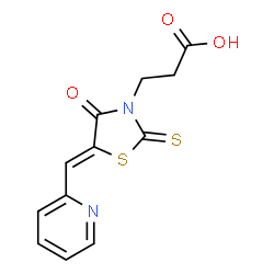 ChemSpider 2D Image | 3-[(5Z)-4-Oxo-5-(2-pyridinylmethylene)-2-thioxo-1,3-thiazolidin-3-yl]propanoic acid | C12H10N2O3S2