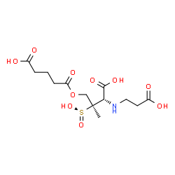 ChemSpider 2D Image | (3R)-4-[(4-Carboxybutanoyl)oxy]-N-(2-carboxyethyl)-3-sulfino-D-valine | C13H21NO10S