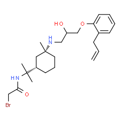 ChemSpider 2D Image | N-{2-[(1S,3R)-3-{[3-(2-Allylphenoxy)-2-hydroxypropyl]amino}-3-methylcyclohexyl]-2-propanyl}-2-bromoacetamide | C24H37BrN2O3