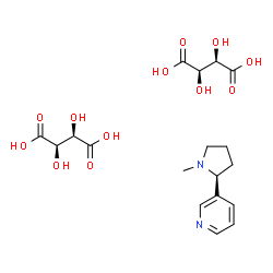 ChemSpider 2D Image | Nicotine bis-L-(+)-tartrate | C18H26N2O12
