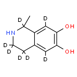ChemSpider 2D Image | 1-Methyl(1,3,3,4,4,5,8-~2~H_7_)-1,2,3,4-tetrahydro-6,7-isoquinolinediol | C10H6D7NO2