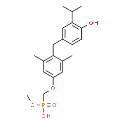 ChemSpider 2D Image | Methyl hydrogen {[4-(4-hydroxy-3-isopropylbenzyl)-3,5-dimethylphenoxy]methyl}phosphonate | C20H27O5P