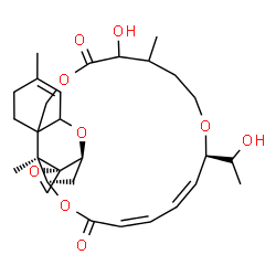 ChemSpider 2D Image | (1'S,2S,17'R,18'Z,20'Z,24'R,25'R)-12'-Hydroxy-17'-[(1S)-1-hydroxyethyl]-5',13',25'-trimethyl-11'H,22'H-spiro[oxirane-2,26'-[2,10,16,23]tetraoxatetracyclo[22.2.1.0~3,8~.0~8,25~]heptacosa[4,18,20]triene
]-11',22'-dione | C29H40O9