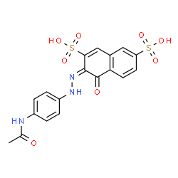 ChemSpider 2D Image | (3E)-3-[(4-Acetamidophenyl)hydrazono]-4-oxo-3,4-dihydro-2,7-naphthalenedisulfonic acid | C18H15N3O8S2