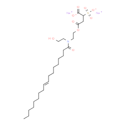 ChemSpider 2D Image | Disodium 4-(2-{(2-hydroxyethyl)[(9E)-9-octadecenoyl]amino}ethoxy)-4-oxo-2-sulfonatobutanoate | C26H45NNa2O9S