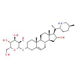 ChemSpider 2D Image | (16alpha,17beta)-16-Hydroxy-17-{(1S)-1-[(2R,5S)-5-methyl-2-piperidinyl]ethyl}androst-5-en-3-yl beta-D-gulopyranoside | C33H55NO7
