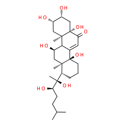 ChemSpider 2D Image | (1S,4aS,6aS,8R,9S,10aR,11R,12aR)-1-[(2S,3R)-2,3-Dihydroxy-6-methyl-2-heptanyl]-4a,6a,8,9,11-pentahydroxy-10a,12a-dimethyl-2,3,4,4a,6a,7,8,9,10,10a,10b,11,12,12a-tetradecahydro-6(1H)-chrysenone | C28H46O8
