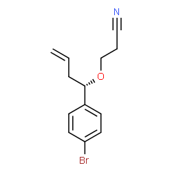 ChemSpider 2D Image | 3-{[(1S)-1-(4-Bromophenyl)-3-buten-1-yl]oxy}propanenitrile | C13H14BrNO
