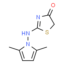 ChemSpider 2D Image | 2-[(2,5-Dimethyl-1H-pyrrol-1-yl)amino]-1,3-thiazol-4(5H)-one | C9H11N3OS