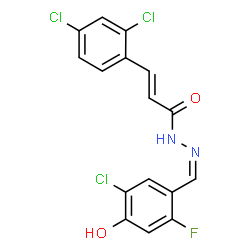 ChemSpider 2D Image | (2E)-N'-[(Z)-(5-Chloro-2-fluoro-4-hydroxyphenyl)methylene]-3-(2,4-dichlorophenyl)acrylohydrazide | C16H10Cl3FN2O2