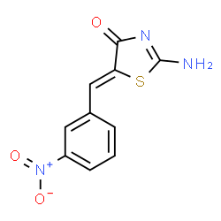 ChemSpider 2D Image | (5Z)-2-Amino-5-(3-nitrobenzylidene)-1,3-thiazol-4(5H)-one | C10H7N3O3S