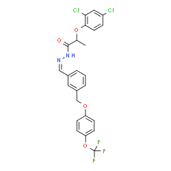 ChemSpider 2D Image | 2-(2,4-Dichlorophenoxy)-N'-[(Z)-(3-{[4-(trifluoromethoxy)phenoxy]methyl}phenyl)methylene]propanehydrazide | C24H19Cl2F3N2O4