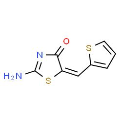 ChemSpider 2D Image | 4-thiazolidinone, 2-imino-5-(2-thienylmethylene)-, (5E)- | C8H6N2OS2