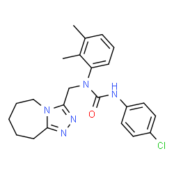 ChemSpider 2D Image | 3-(4-Chlorophenyl)-1-(2,3-dimethylphenyl)-1-(6,7,8,9-tetrahydro-5H-[1,2,4]triazolo[4,3-a]azepin-3-ylmethyl)urea | C23H26ClN5O