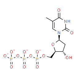 ChemSpider 2D Image | 5'-O-({[(Phosphonatooxy)phosphinato]oxy}phosphinato)thymidine | C10H13N2O14P3