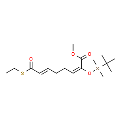 ChemSpider 2D Image | Methyl (2E,6E)-2-{[dimethyl(2-methyl-2-propanyl)silyl]oxy}-8-(ethylsulfanyl)-8-oxo-2,6-octadienoate | C17H30O4SSi