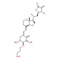 ChemSpider 2D Image | (1R,2S,3R,5Z,7E,23R,24S)-1,3-Dihydroxy-2-(3-hydroxypropoxy)-23,26-epoxy-9,10-secoergosta-5,7,10,25(27)-tetraen-26-one | C31H46O6