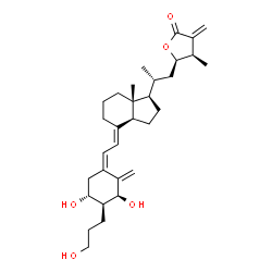 ChemSpider 2D Image | (1S,2S,3R,5Z,7E,23R)-1,3-Dihydroxy-2-(3-hydroxypropyl)-23,26-epoxy-9,10-secoergosta-5,7,10,25(27)-tetraen-26-one | C31H46O5