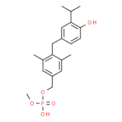 ChemSpider 2D Image | 4-(4-Hydroxy-3-isopropylbenzyl)-3,5-dimethylbenzyl methyl hydrogen phosphate | C20H27O5P