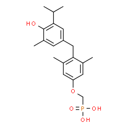 ChemSpider 2D Image | {[4-(4-Hydroxy-3-isopropyl-5-methylbenzyl)-3,5-dimethylphenoxy]methyl}phosphonic acid | C20H27O5P