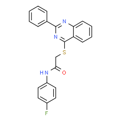 ChemSpider 2D Image | N-(4-Fluorophenyl)-2-[(2-phenyl-4-quinazolinyl)sulfanyl]acetamide | C22H16FN3OS
