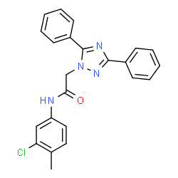 ChemSpider 2D Image | N-(3-Chloro-4-methylphenyl)-2-(3,5-diphenyl-1H-1,2,4-triazol-1-yl)acetamide | C23H19ClN4O