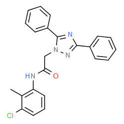 ChemSpider 2D Image | N-(3-Chloro-2-methylphenyl)-2-(3,5-diphenyl-1H-1,2,4-triazol-1-yl)acetamide | C23H19ClN4O