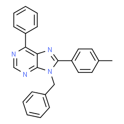 ChemSpider 2D Image | 9-Benzyl-8-(4-methylphenyl)-6-phenyl-9H-purine | C25H20N4