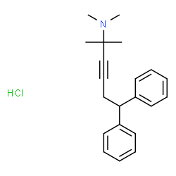 ChemSpider 2D Image | N,N,2-Trimethyl-6,6-diphenyl-3-hexyn-2-amine hydrochloride (1:1) | C21H26ClN