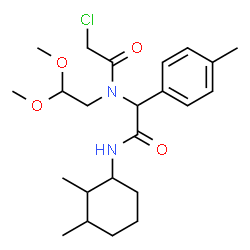 ChemSpider 2D Image | 2-Chloro-N-(2,2-dimethoxyethyl)-N-{2-[(2,3-dimethylcyclohexyl)amino]-1-(4-methylphenyl)-2-oxoethyl}acetamide | C23H35ClN2O4